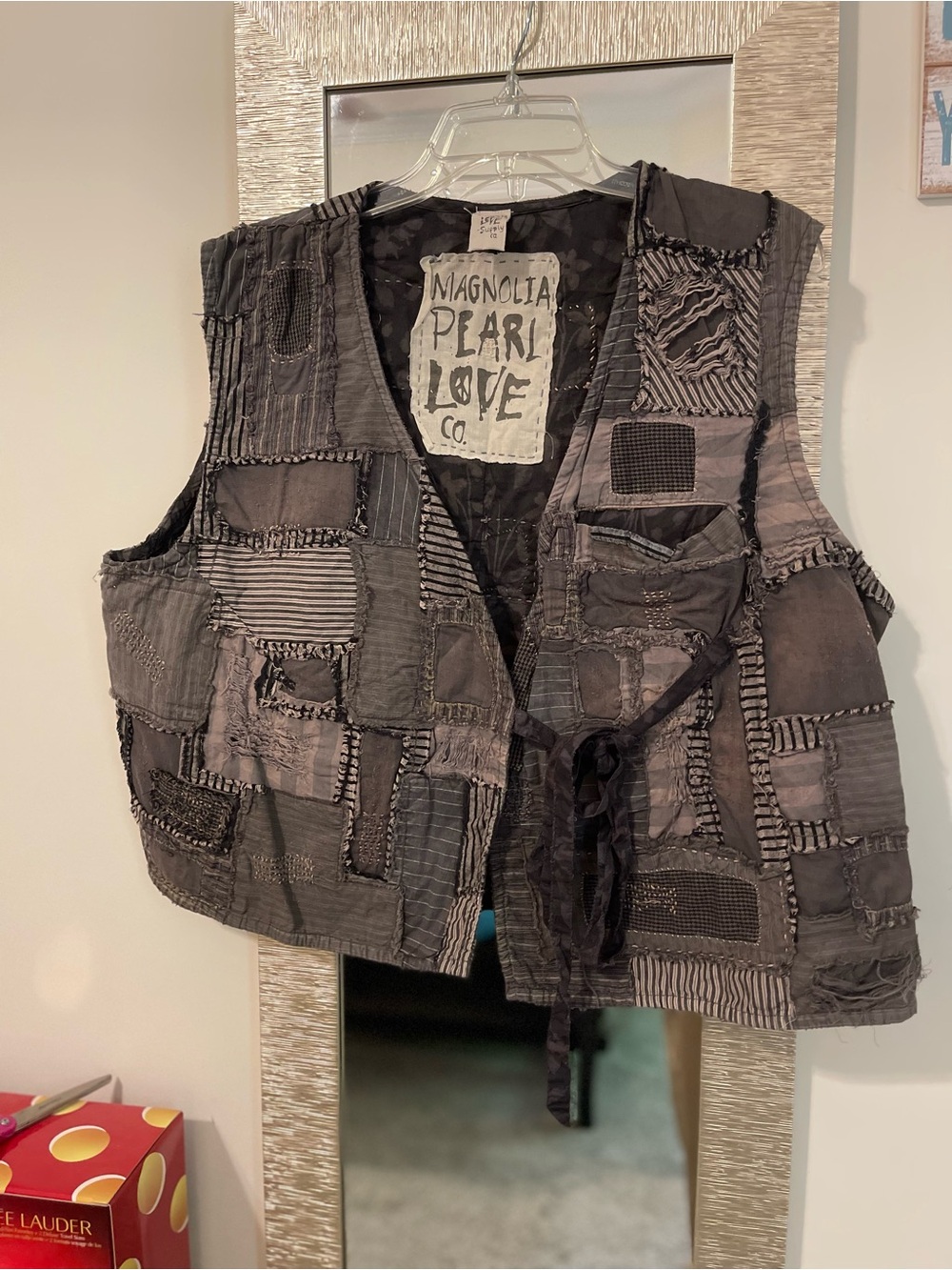 Magnolia Pearl Patchwork Gray & Black Cotton Vest